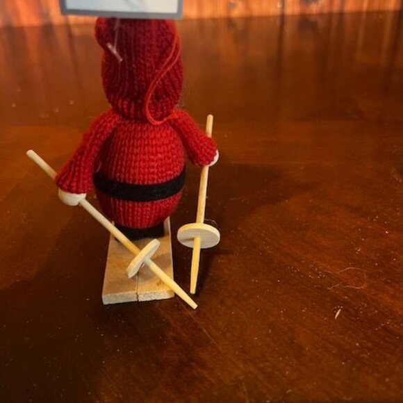 Knitted Skiing Santa Claus christmas ornament By Silver Tree - Picture 3 of 8